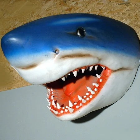 Large White Shark Garden Art