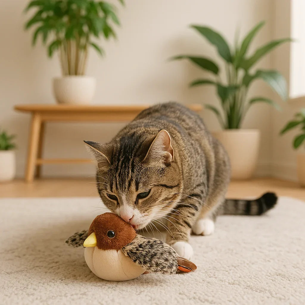 Jouet interactif pour chat en mouvement & jouet qui pépie, rechargeable par USB